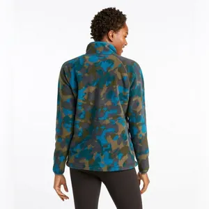 L.L. Bean blue mountain classic camo fleece quarter zip sweater size medium reg thumbnail 10
