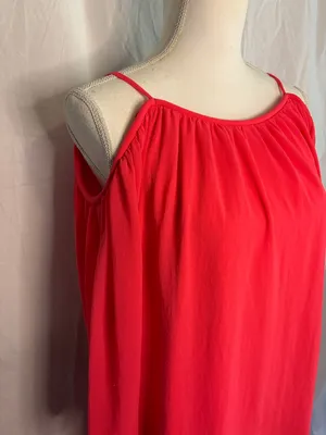 Tacera Coral-Red Cold-Shoulder Midi Dress thumbnail 2