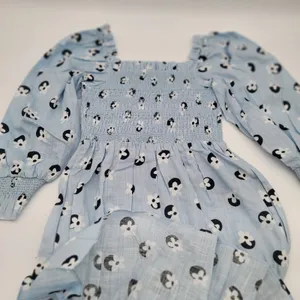 Kate Spade Sz XS Floral Dot Smocked Midi Dress Blue Puff Sleeve NWOT Cottagecore thumbnail 13