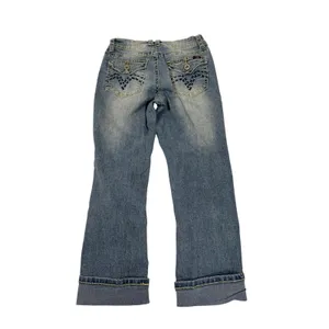 Angels Y2K Capri Jeans Size 6 26x22.5 Light Wash Embroidered Flap‎ Pocket Denim thumbnail 3
