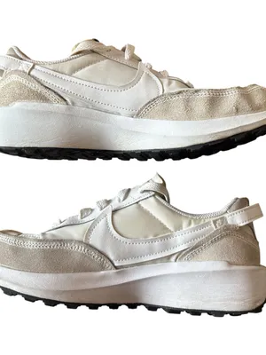 Nike Shoes Womens 7 Waffle Debut Athletic Running Sneakers White Suede Lace Up thumbnail 3