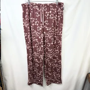 Vince Camuto XL Pajama Set Burgundy Floral Long Sleeve‎ Pants Feminine 651 thumbnail 3