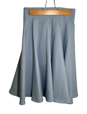 Pleated A-Line Skirt Light‎ Blue Swing Flowy F thumbnail 1