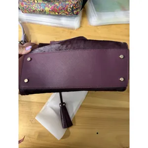 Kate Spade New York Laurel Way Hadlee Calf-Hair Suede Bag, Burgundy Purse thumbnail 7