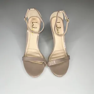 LuLus Nude Colored Open Toe Heels, 8 thumbnail 2