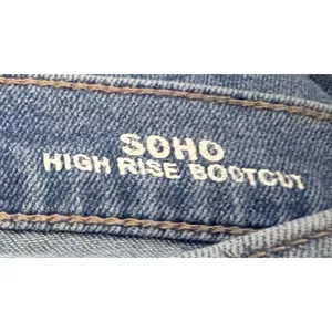 Nicole Miller Soho Bootcut Jeans Womens 8 Blue Excellent Floral Embroidered High thumbnail 5