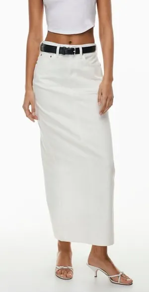 Aritzia Denim Forum The '90s Pencil Maxi Denim Skirt White Women’s thumbnail 1