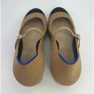 Rothy's The Mary Jane Camel Black Cap Toe Block Heel Knit‎ Shoes Women's 8.5 thumbnail 8