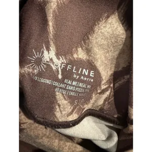 OFFLINE by Aerie Real Me High Rise 7/8 Leggings Brown Floral Print‎ Small thumbnail 4