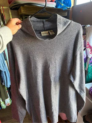 L.L. Bean Heather Gray Cowl-Neck Women's Sweater L thumbnail 1