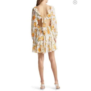 VICI Floral Long Sleeve Cutout Chiffon Babydoll Dress NWT Size XL‎ thumbnail 3
