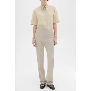 Theory Adjustable Wool Gabardine Pant in Aged flax size 0 thumbnail 6