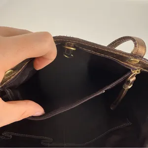 Authentic Coach Signature Jacquard Holiday Tote Chocolate Metallic Patchwork thumbnail 8