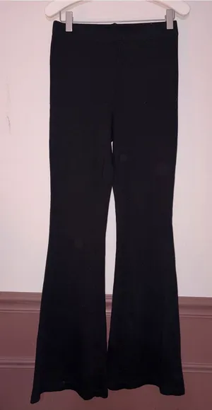 H&M flared high waisted black pants thumbnail 1