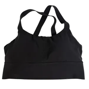 Athleta M Medium Sports Bra Seamless Low Impact Padded‎ Black Cross Back Women's thumbnail 2