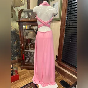 IBTOMCASTLE Multi-Way Infinity Dress XL Pink Maxi Bridesmaid Wedding Prom thumbnail 5