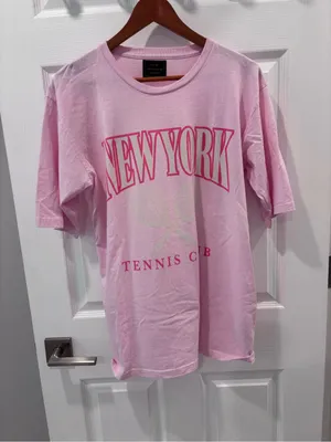Free People x‎ Original Retro Brand Pink NYC Boyfriend Tee size Small thumbnail 8