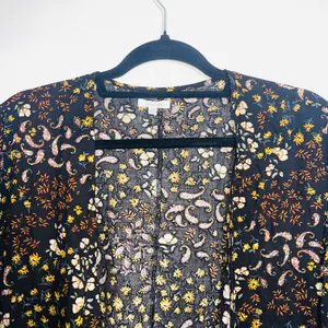 Maurices Black Multicolor Paisley Floral Print Fringe Hem Kimono thumbnail 3