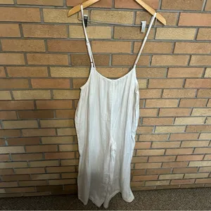 Anthropologie The Wrenley Suspender Pant Oversized White/Ivory Size M NO TOP thumbnail 6