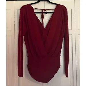 Bcbg Generation burgundy wrap bodysuit top M Red Size M thumbnail 10