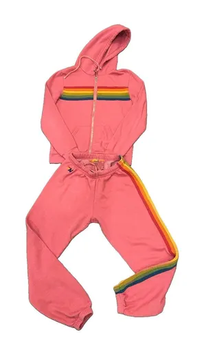 Aviator Nation Petal Pink Serape 6 Stripe Hoodie And Sweatpants Set Tracksuit thumbnail 1