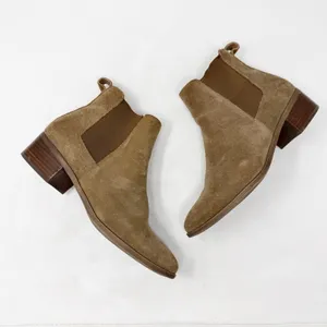 [Steve Madden] Dover Brown Suede Leather Block Heel Chelsea Ankle Boots Size 8.5 thumbnail 5