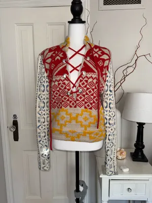 BDG Nordic Fair Isle Lace-Up Knit Sweater thumbnail 2