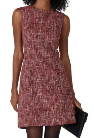 Adam Lippes Collective Red Tweed Sheath Dress Size 6 Women's thumbnail 1