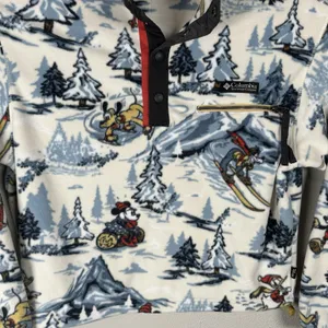 Disney 100 x Columbia Fleece Pullover Half Snap Womens Medium Mickey & Friends thumbnail 3