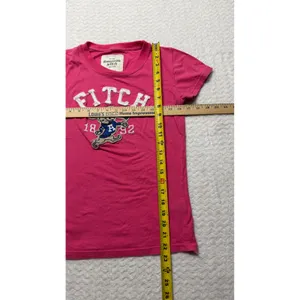 Abercrombie & Fitch Pink Graphic Tee Moose Applique Short Sleeve Shirt M 4740 thumbnail 5