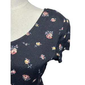 VTG 90s Decked Out Floral Belted Maxi Grunge Whimsigoth Medium Y2K Retro Boho thumbnail 6