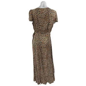 Free People Gorgeous Jess Multicolor Leopard Print Maxi A-Line Wrap Dress Sz S/P thumbnail 3