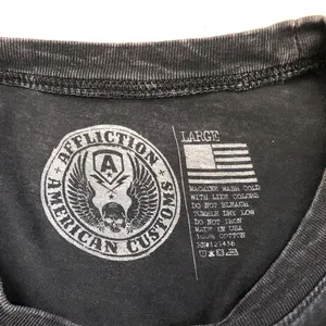 Affliction VERY RARE Grey Black Red Faded wash biker motorcycle skull crossbones wings goth grunge punk graphic tee tshirt top American Motor Club Fast Racer #jessepinkman thumbnail 6