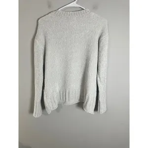Cynthia Rowley Womens‎ Chenille Knit Crew Neck Sweater Cream Off White Large NWT thumbnail 6