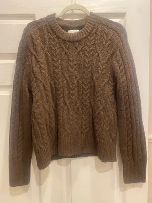 Abercrombie & Fitch Madeline cable knit crewneck sweater thumbnail 1