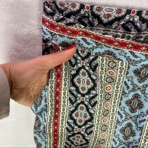 Zara Multicolored Printed Lightweight High‎ Rise Straight Leg Pant thumbnail 5