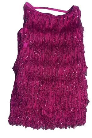 Dance Costume Small Adult Red Weissman 13323 Jazz Sequin fringe showgirl Vamp thumbnail 2
