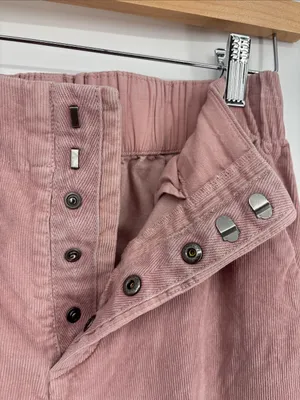 Pact Organic Cotton Pink Wide Leg Corduroy Pants Women's Size Small in Pink thumbnail 3