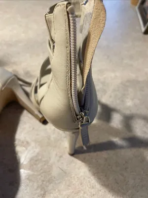 White House Black Market Strappy Open-Toe Heeled Sandals - Cream thumbnail 3