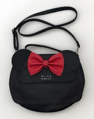 Disney Loungefly Minnie Mouse Black Crossbody Handbag Red Bow thumbnail 1