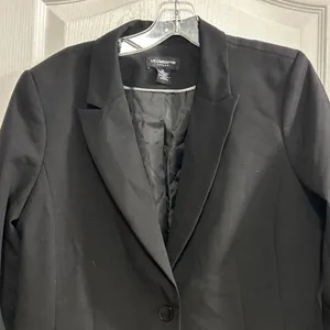 Liz Claiborne Career Black One‎ Button Blazer Women Size 10 thumbnail 5