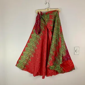Reversible Maxi Wrap Skirt BINW702 Red thumbnail 2