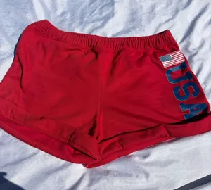 Modern lux red USA shorts  thumbnail 1