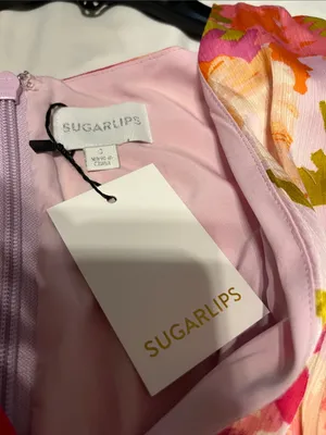 Sugarlips Pink Floral V-Neck Tie-Shoulder Maxi Dress thumbnail 2