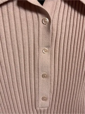 Athleta collared ribbed sweater light pink size small thumbnail 6