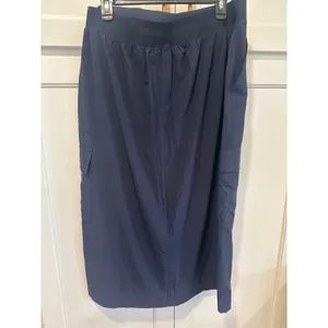Athleta Navy brooklyn heights Cargo Midi Skirt Utility Travel Slit Womens 14 thumbnail 7