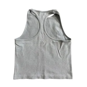Free People Intimately Seamless High Neck Ribbed Crop Tank Gray M/L thumbnail 3