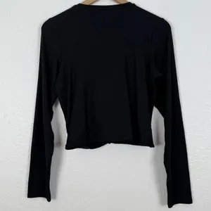 Spanx Better Base Twist and Fold Long Sleeve Wrap Top in Black Size XL NWT thumbnail 3