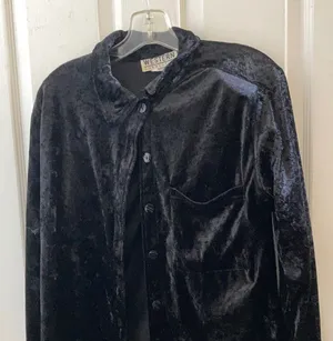 FINAL MARKDOWN Western connection crushed velvet blouse small Black thumbnail 1