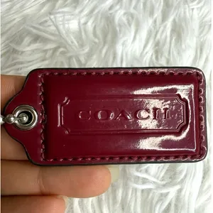 2" COACH Patent Leather Fob Bag Charm Hang tag Hangtag thumbnail 1